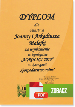 Dyplom Agroligi 2013 - Gospodarstwo rolne